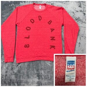 Vintage 80s 90s USA Royal Apparel Blood Bank Sweatshirt Mens Medium Red Triblend